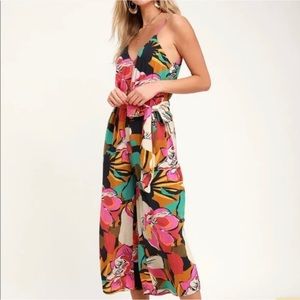 Billabong Shake It Again Floral Print Jumpsuit Sz L